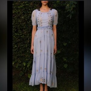 Ivy City Co Light Blue Floral Maxi Dress